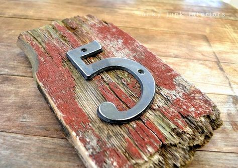 ... Address Post, Number Five, Barn Wood Projects, Funky Junk Interiors, Old Barn Wood, Old Fences, Fence Posts, Barn Board, Wood Ideas