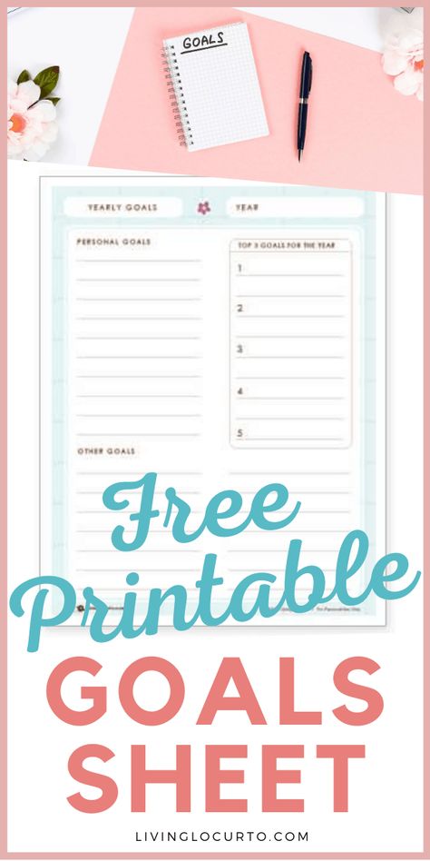 Write Down Goals, Free Goal Printables, Holiday Gift Tags Printable, Goals Sheet, Free Printables Organization, Gift Tag Design, Yearly Goals, Party Printables Free, Holiday Printables