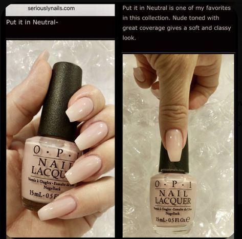 Opi Nail Colors, Milky Nails, Opi Nail Polish, Neutral Nails, Opi Nails, Minimalist Nails, Classy Nails, Nail Polishes, Chrome Nails