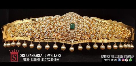 Vaddanam Designs Gold Indian Bridal, Hipbelt Designs, Vaddanam Designs Gold Indian, Vaddanam Designs Gold, Hallmark Jewellery, Vanki Designs Jewellery, Vaddanam Designs, Gold Jewelry Prom, Gold Pearl Jewelry