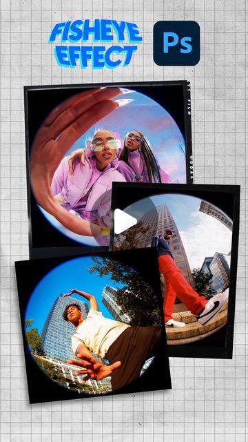 Eric Nichols on Instagram: "Here’s a quick tutorial on how to recreate a similar fisheye effect on your photos in Photoshop! 🐟📸  #photoshoptutorial #photoshop #adobephotoshop #adobe #photographer #photooftheday #photography #photoshoot #photoshootideas #bts #behindthescenes #photoshootbts #diyphotography #photoediting #howtoedit #portraitphotography #y2k" Vintage Filter Photoshop, Fish Eye Graphic Design, Y2k Tutorial Photoshop, Fisheye Tutorial, Y2k Effect, Fisheye Photoshoot, Fisheye Photos, Photoshop Photo Editing, Fisheye Photography