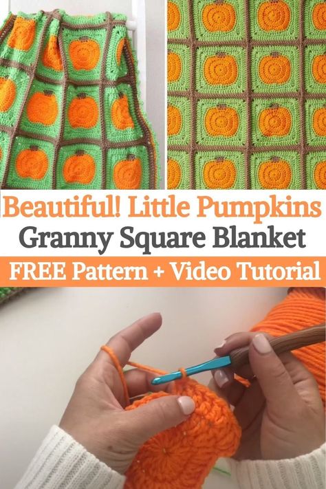 How are you decorating for fall ?! This blanket will add the perfect fall vibes to your home and keep your family comfortable in this amazing season.Fall in love with this Pumpkin Patch-inspired blanket! Sarah Zimmerman from Repeat Crafter shows me how to make a pumpkin square with a grandmother using Red Heart Super Saver yarn. Granny Square Blanket Free Pattern, Pumpkin Granny Square, Sarah Zimmerman, Pumpkin Squares, Red Heart Super Saver Yarn, Decorating For Fall, Granny Square Afghan, Crochet Granny Square Blanket, Blue Pumpkins