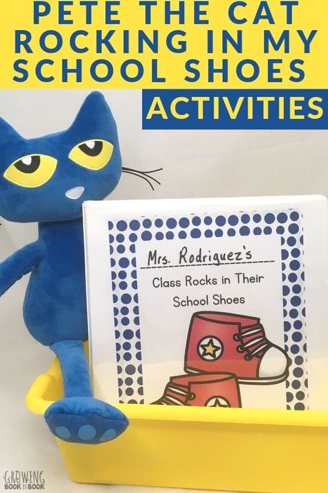 Preschool Class Book Ideas, Pete The Cat Rocking My School Shoes Art, Pete The Cat School Shoes Activities, Class Books Preschool, Pete The Cat Shoes, Senior Infants, Cat Activities, Character Education Activities, September Preschool