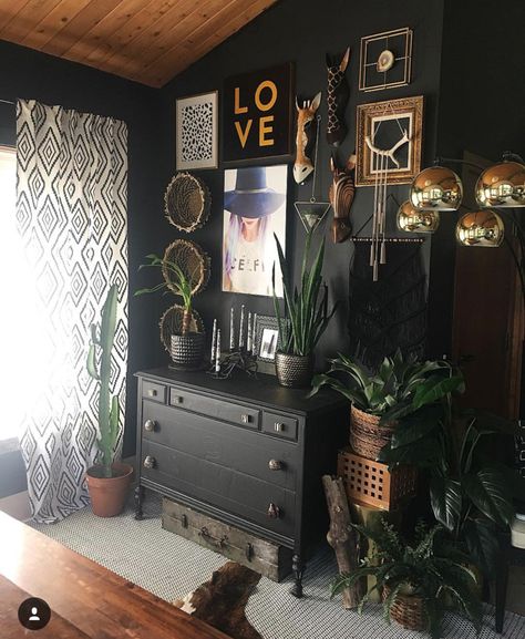 Nicola Broughton-"The Girl with the Green Sofa"Blog HomeGo Dark or Go Home? Lightbulb Moment, Dark Living Rooms, Abigail Ahern, Dark Home Decor, Dark Home, Bohol, Dark Interiors, Maximalism, Gothic Home Decor