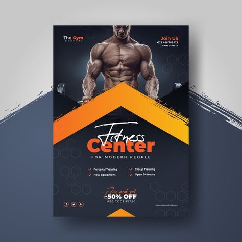 Sport poster with photo Free Vector | Free Vector #Freepik #freevector #poster #design #sports #fitness Gym Advertising, Poster With Photo, Gym Banner, Free Social Media Templates, Event Poster Template, Poster Sport, Gym Poster, Facebook Cover Design, Workout Posters