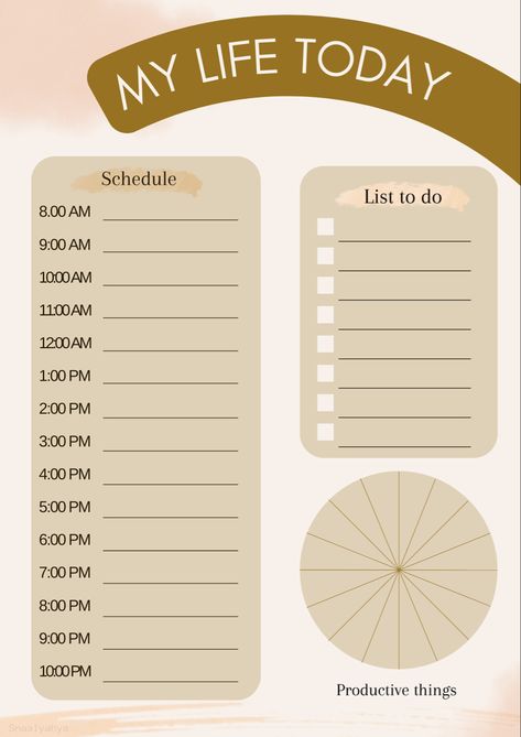 Stay positive and productive. Simple Daily Planner, Today's Schedule, Stay Positive, Staying Positive, Daily Planner, Pie Chart, 10 Things