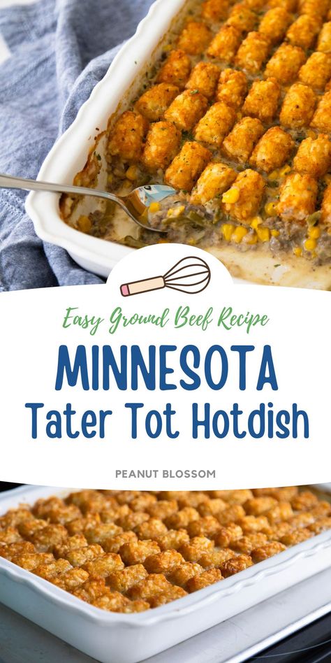 Tater Tot Casserole No Cheese, Tater Tot Hotdish Recipe, Frozen Tater Tot Casserole, Tater Tot Casserole With Ground Beef Easy, Best Tator Tot Hotdish, Tater Tot Hot Dish Recipes, Frozen Tater Tots Recipes, Gator Tot Casserole Ground Beef, Hotdish Recipes Minnesota