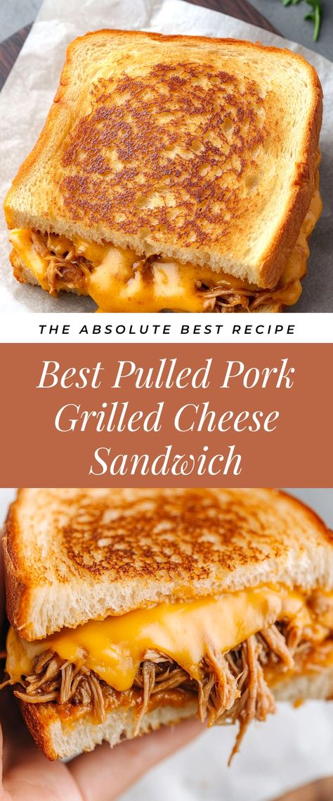 Image for Best Pulled Pork Grilled Cheese Sandwich Pulled Pork Sandwhich, Pulled Pork Grilled Cheese, Pork Grilled Cheese, Best Pulled Pork, Hot Sandwich Recipes, Sandwhich Recipes, Grilled Cheese Sandwiches, Hot Sandwich, Pulled Pork Recipes