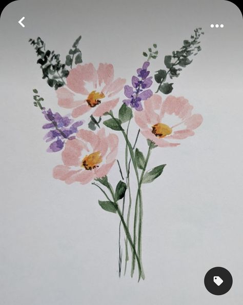 Loose Watercolor Flowers, Line Art Flowers, Watercolor Flowers Tutorial, Watercolor Paintings For Beginners, Flower Art Drawing, Diy Watercolor Painting, Watercolour Inspiration, Watercolor Flower Art, 수채화 그림