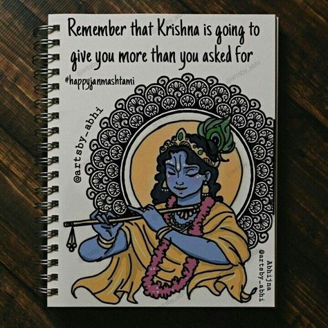 Krishna Painting For Janmashtami, Mandala Art God Krishna, Aesthetic Drawings For Journal, Shree Krishna Mandala Art, Drawing On Janmashtami, Aesthetic Krishna Drawing, Drawing Ideas For Diary, Krishna Drawing Mandala, Janmashtami Illustration