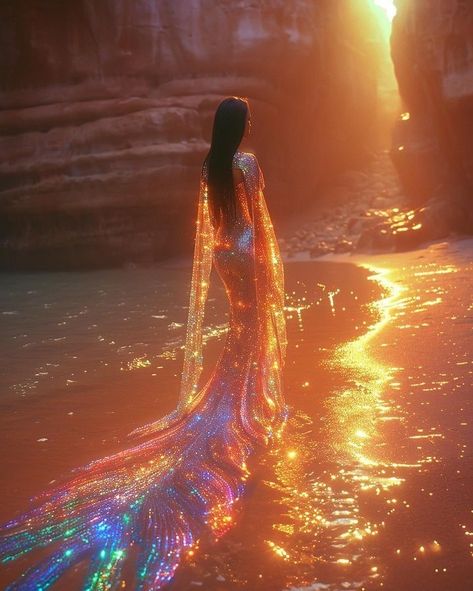 Ocean Fairy Aesthetic, Gold Mermaid Aesthetic, Venusian Aesthetic, Sun Mermaid, Sara Shakeel, Aquarium Art, Art Aquarium, Fantasy Vibes, Mermaid Beauty