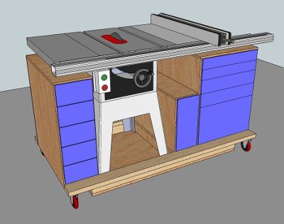 Table Saw Station, Garage Projects, Table Saw Sled, Woodworking Table Saw, Mobile Workstation, Diy Table Saw, Narrow Cabinet, Garage Organization Diy, Shop Projects