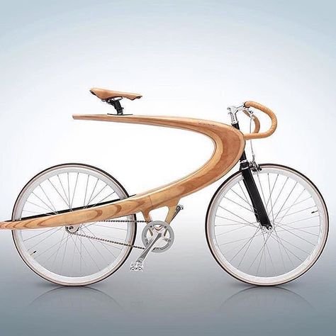 This is such a crazy looking bike! The Opus wood bike. #bike #wood #woodworking #cycling #design Wooden Bicycle, Wood Bike, Wooden Bike, Triathlon Bike, Specialized Bikes, Custom Bicycle, Beautiful Bike, Pedal Cars, Cool Bicycles