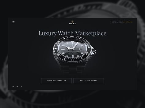 Luxury Watch Landing Page Concept Luxury Watch Website Design, Luxury Landing Page, Watch Website Design, Watch Banner, Luxury Web Design, Luxury Website Design, Product Banner, Luxury Brochure, Luxury Website