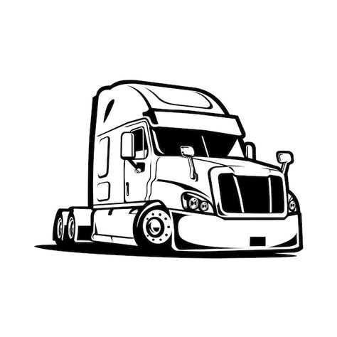 Semi camión de 18 ruedas vista lateral v... | Premium Vector #Freepik #vector #camion-carga #remolque #transporte-camiones #transporte-pesado Veterans Appreciation, Detroit Diesel, Trucking Life, Train Art, Semi Trailer, Big Rig Trucks, Semi Truck, Big Rig, Car Drawings