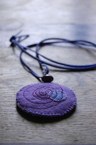 Felt Pendant, Felt Jewellery, Fiber Art Jewelry, Idle Hands, Felt Necklace, Weaving Ideas, Felt Beads, Embroidered Felt, Felt Jewelry