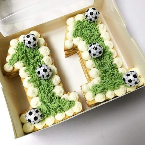 Soccer Birthday Cakes, Alphabet Cake, Number Birthday Cakes, Letter Cake Toppers, 25th Birthday Cakes, Cake Lettering, Soccer Cake, Soccer Birthday Parties, Sport Cakes