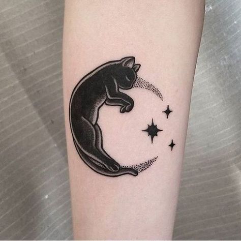 Photo | #Dark&Mysterious: 40.9k Likes, 963 Comments - ᎳᏆᏟᏟᎪᏟ… | Flickr Tattoo Planets, Wildflowers Tattoo, Kitten Tattoo, Tattoo Dotwork, Black Cat Tattoos, Om Tattoo, Moon Tattoo Designs, Inspiration Tattoos, Cat Tattoo Designs