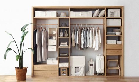 Japanese Closet, Dresser Top Organization Ideas, Book Dividers, Roll Out Shelves, Study Room Design, Open Wardrobe, Japanese Interior, Living Styles, Store Organization