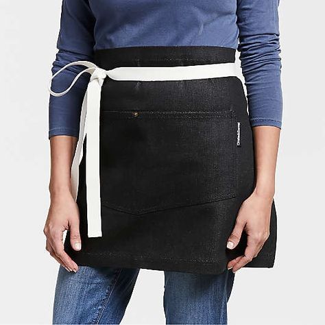 Up to 60% off: 4th of July Annual Warehouse Sale 2024: Exclusive Deals & Limited Time Sale | Crate & Barrel Joanna Gaines Half Apron, Bistro Apron, Cafe Apron, Modern Aprons, Kitchen Textiles, Black Apron, Bistro Style, Waist Apron, Classic Kitchen