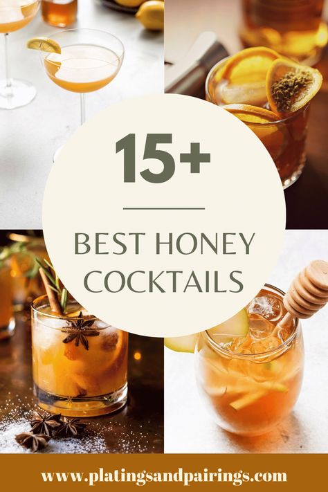 Bourbon And Honey Cocktail, Drinks With Honey Whiskey, Honey Mixed Drinks, Bourbon Bees Knees Cocktail, Honey Cocktails Drink Recipes, Alcoholic Drinks With Honey, Honey Drinks Alcohol, Cocktail With Honey, Cocktails With Honey Syrup