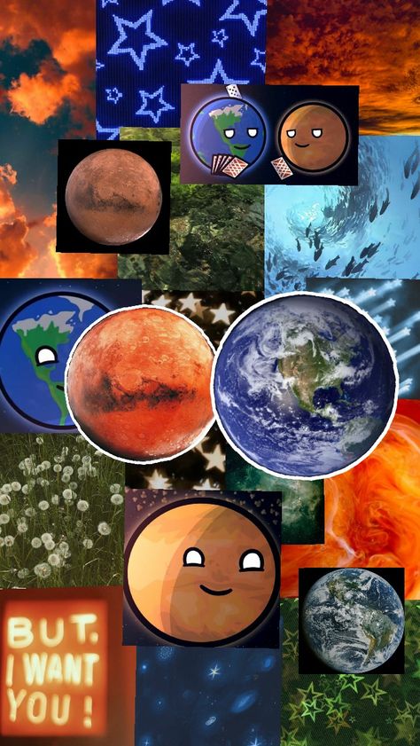 Solarballs Earth X Mars, Earth X Mars, Mars Wallpaper, Mars And Earth, Planets And Moons, Venus And Mars, Planets Wallpaper, Wallpaper Earth, Planets Art