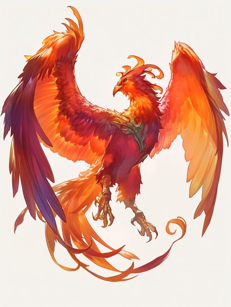 Phoenix Dnd, Phoenix Fantasy Art, Phoenix Concept Art, Phoenix Character Design, Eagle Animation, Phoenix Fanart, Senior Merch, Phoenix Magic, Phoenix Illustration