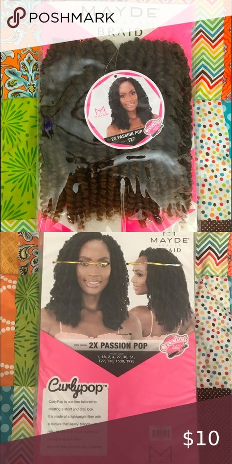 Mayde Beauty Crochet Hair Extensions - 2X Passion Curlypop T27 Mayde Beauty Crochet Hair, Curly Twist, Crochet Hair Extensions, Golden Highlights, Crochet Hair, Crochet Hair Styles, Off Black, Popular Style, Hair Extensions