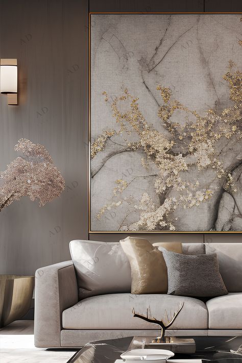 Dinign Room, Golden Wall Art, Wall Art Decor Ideas, Gold Artwork, Art Decor Ideas, Abstract Wall Painting, Golden Wall, Harmony House, Painting Gold