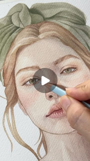 Portrait Drawing Painting, Watercolor Face Painting Easy, Face Painting With Watercolors, How To Paint Faces Watercolor, Watercolor Portrait Painting Faces Tutorial, Watercolour Portrait Faces, How I Paint Faces Watercolour, Watercolor Art Portrait, Drawing Caricatures