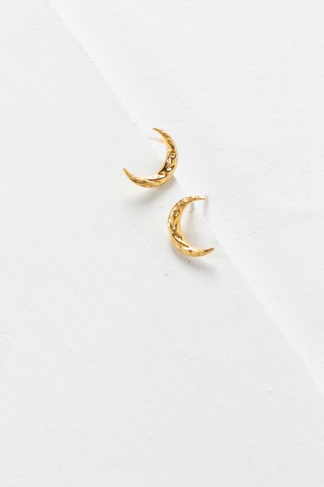 Textured crescent moon earring Post earring Gold plated Approximate measurement - 3/8" Gold Moon Earrings, Babies Names, Moon Earring, Washing Hands, Crescent Moon Earrings, Earring Gold, Earring Post, Gold Moon, Moon Earrings