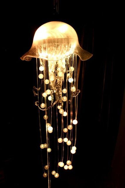 Jellyfish Chandelier, Jellyfish Light, Jellyfish Lamp, Lamp Ideas, Creative Lamps, Deco Luminaire, Have Inspiration, Farmhouse Lighting, Lighting Inspiration