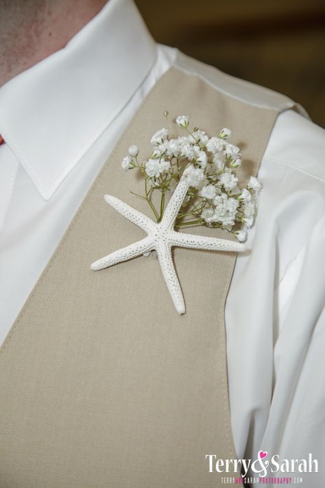 Seashell Boutonniere, Beach Wedding Boutonniere, Starfish Boutonniere, Beach Engagement Party, Maldives Wedding, Ocean Wedding Theme, Beach Wedding Groom, Ariel Wedding, Small Wedding Bouquets