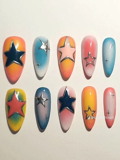 Spring Nail Designs, Grunge Nails, Summery Nails, Crazy Nails, Really Cute Nails, Soft Nails, Nails Only, Kawaii Nails, Knotless Braids