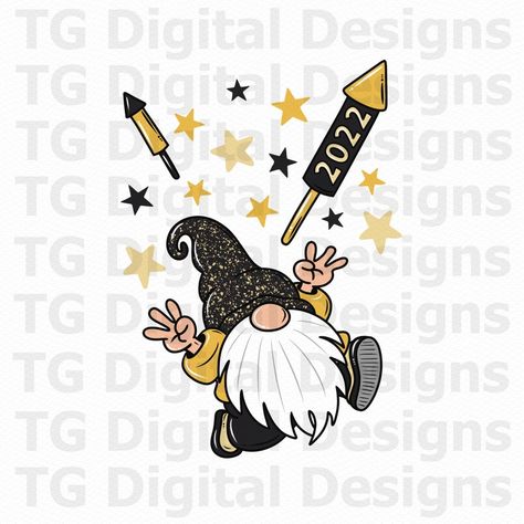 New Years Gnomes, Happy New Year Drawing Ideas, New Year Shirt Design, New Year Gnome, New Years Drawing Ideas, New Years Png, New Year's Drawings, December Challenge, New Year Clipart