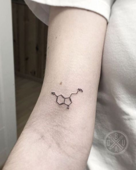 Molecular Tattoo Ideas, Organic Chemistry Tattoo, Chemistry Tattoo Symbols, Science Tattoos Chemistry, Chemical Formula Tattoo, Biology Tattoo Ideas, Chemistry Tattoos, Chemistry Tattoo Ideas, Chemical Structure Tattoo