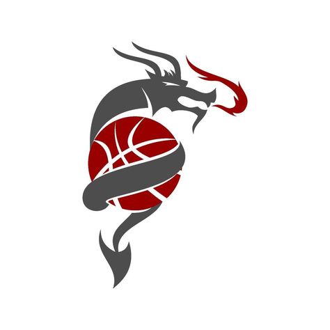 Dragon Basketball Design Mascot Template Vector Isolated Basketball Logos Design, Basketball Logo Design Graphics, Ball Logo Design, Basketball Logo Design, Dragon Mascot, Basketball Logo, Jordan Logo, Basketball Design, Fire Dragon