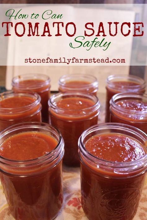 Tomatoes Sauce For Canning, Best Tomato Sauce For Canning, Canning Garden Tomatoes, How To Make Canned Tomato Sauce, Canning Fresh Tomato Sauce, How To Jar Tomato Sauce, How To Prep Tomatoes For Sauce, Pressure Can Tomato Sauce, How To Can Sauce