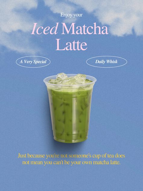 Smoothie Graphic Design, Matcha Advertising, Matcha Menu Design, Matcha Poster Design, Canva Advertising Ideas, Matcha Graphic Design, This Or That Design, Menu For Coffee Shop, Coffee Poster Design Ideas