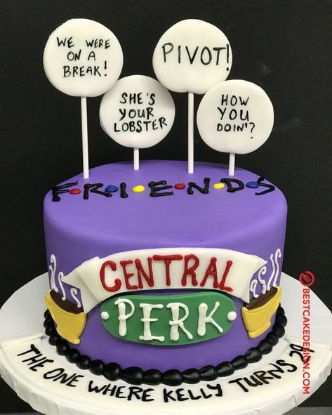 50 Friends Cake Design (Cake Idea) - March 2020 Friends Cake Design, Friendship Day Photo, Cake Tv Show, Best Friend Birthday Cake, Cake Messages, Glow Cake, Friends Birthday Cake, 14th Birthday Cakes, Best Friends Birthday