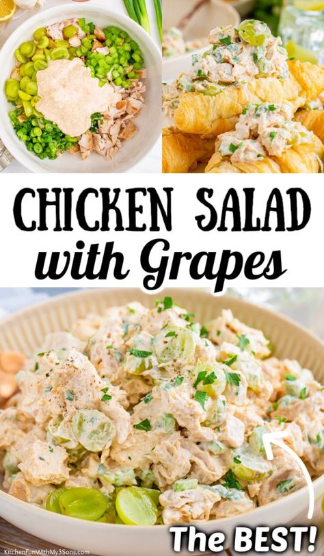 Green Grapes Recipes, Grape Salad Recipe, Best Chicken Salad Recipe, Salad With Grapes, Fancy Salads, Chicken Salad Sandwich Recipe, Chicken Salad With Grapes, L Kitchen, Rotisserie Chicken Salad