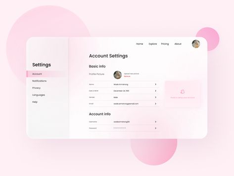 Account Settings Page Design by Siddhant Siddharth App Design Trends, About Us Page Design, Account Settings, Banner Design Inspiration, Social Media Advertising Design, Beautiful Websites, About Us Page, Got Quotes, Web Design Inspiration