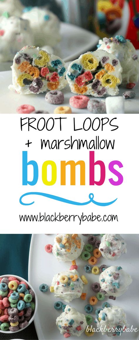 Frootloop Rice Crispies, Marshmallow Balls, Froot Loop, Homemade Snickers, Marshmallow Treats, Cereal Treats, Easy No Bake Desserts, Dump Cake Recipes, Cake Balls