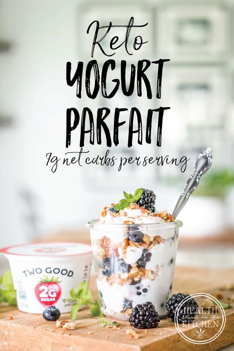 If you're eating Keto-Friendly or low-carb and miss an easy, delicious yogurt for breakfast—don't worry! With my Keto-Friendly Low-Carb Breakfast Yogurt Parfait, you can still enjoy yogurt without the excess carbs thanks to Two Good™ Yogurt! #dogoodbyyou AD Two Good Yogurt Recipes Keto, Keto Yogurt Breakfast, Keto Yogurt Parfait Recipes, Low Carb Parfaits, Keto Parfait Recipes, Keto Yogurt Parfait, Keto Yogurt Recipe, Keri Meals, Keto Parfait