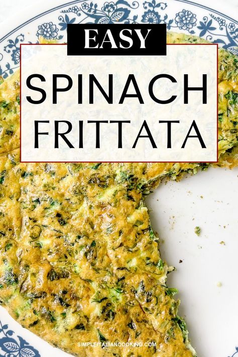 One of my favorite frittata recipes that is so easy to make. This egg frittata is full of spinach and other wonderful flavors. This is an Italian recipe I use for breakfast or brunch. If you've ever made a spinach omelette, you can make this! Egg Frittata Recipes, Quick Italian Recipes, Fritata Recipe, Spinach Frittata Recipes, Sausage Frittata, Italian Appetizers Easy, Spinach Omelette, Omelette Recipe Easy, Egg Frittata