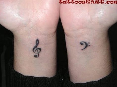 Couples Music Tattoos, Promise Tattoo Ideas, Music Wrist Tattoos, Wrist Tattoos Men, Couple Music, Musical Tattoos, Tattoos Chest, Cute Tattoos On Wrist, Best Couple Tattoos