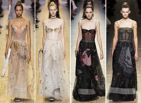 The Tarot Gowns of Christian Dior Spring/Summer 2017 — The Tarot Woman Dior Tarot Collection, Black Dress Dior, Tarot Woman, Havana Dress, Dior Fashion Show, Dior Gown, Christian Dior Designer, Romantic Dresses, Stars Fashion