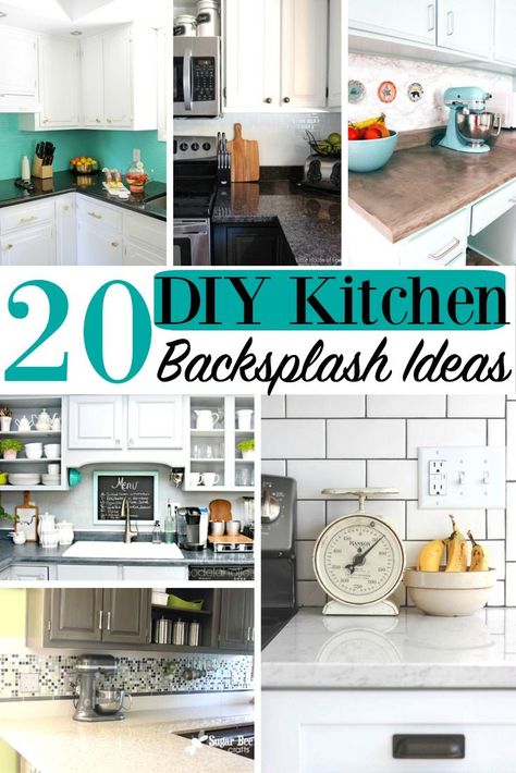 20 DIY Kitchen Backsplash Ideas ~ DivineLifestyle.com ~ Decor Design Cabinets Organization Countertops Space wall bathroom ideas shelves kitchen cabinets home house Diy Kitchen Backsplash Ideas, Cheap Kitchen Backsplash, Easy Kitchen Backsplash, Farmhouse Blue, Backsplash Patterns, Best Kitchen Design, Stove Backsplash, Diy Kitchen Backsplash, Kitchen Backsplash Ideas