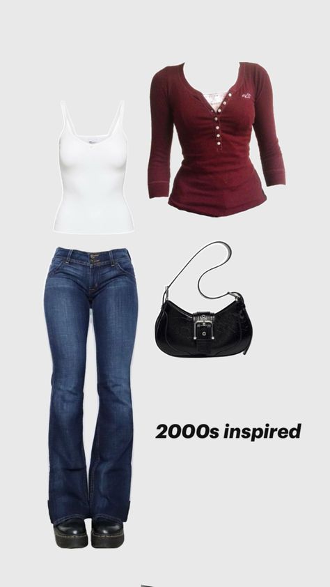 #Y2k #2000soutfit #OutfitIdeas Y2k Outfits For School Dress Code, Popular Girl Outfits 2000s, Y2k Simple Outfits, 2007 Fashion Outfits, Basic Y2k Outfits, 2007 Outfits, Simple Y2k Outfit, Fame Outfits, Early 2000s Clothes