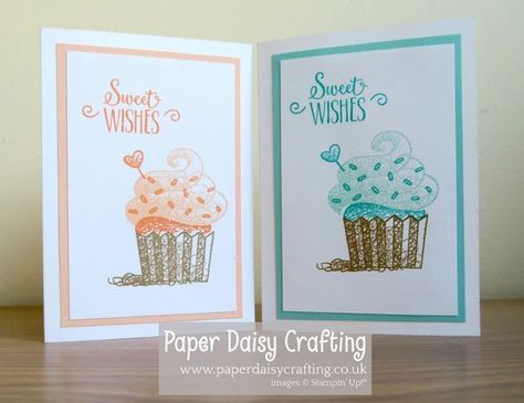 Hello Cupcake card in Pool Party Stampin Up Hello Cupcake, Cupcake Birthday Cards, Cupcake Cards, Hello Cupcake, Sweet Cupcake, Cupcake Card, Paper Daisy, Group Ideas, Sweet Cupcakes